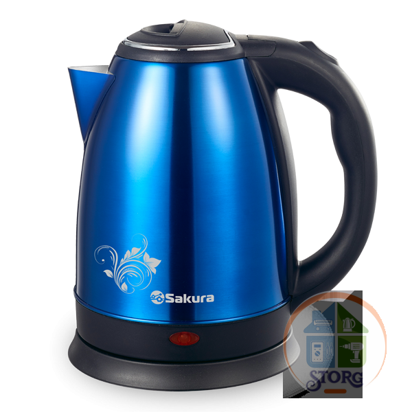 Чайник электрический SAKURA SA-2134BL (Синий/Нерж.сталь; Объем 1.8л; Мощность 1800Вт; Нагр.эл.диск)