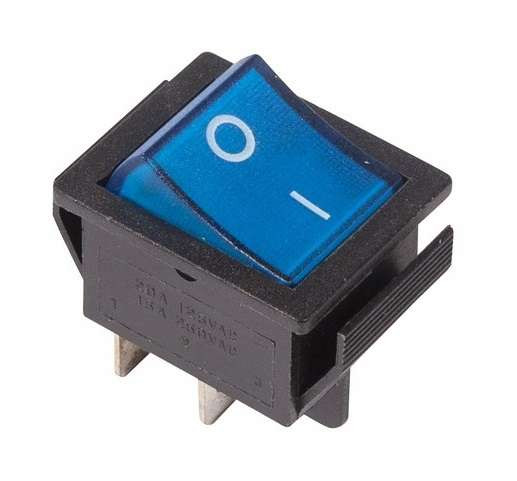Выключатель клавишный REXANT 250V 16А (4с) ON-OFF синий  с подсветкой (RWB-502, SC-767, IRS-201-1)