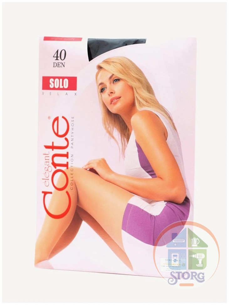 Колготы КОНТЕ SOLO 40 ден.№6 Чёрный (10)