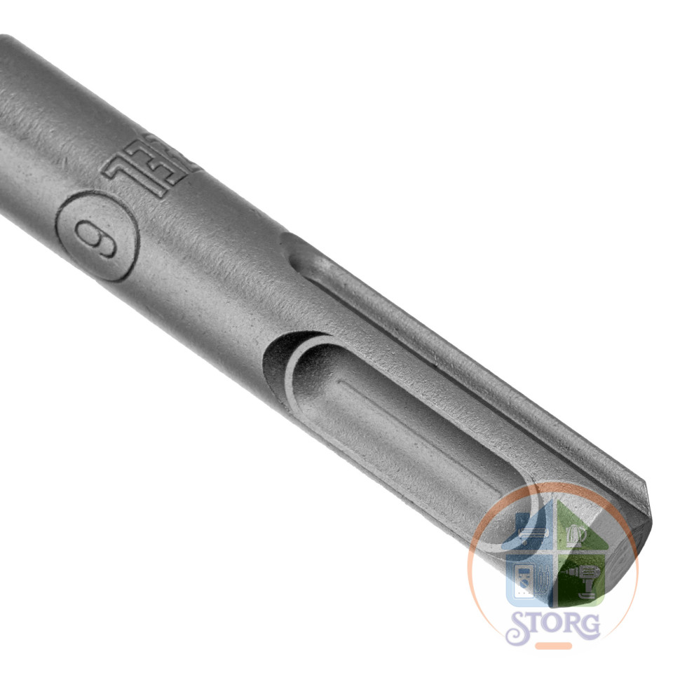 Бур по бетону, двойная спираль, Cobalt W-tip, 6x260 мм, SDS PLUS// Denzel