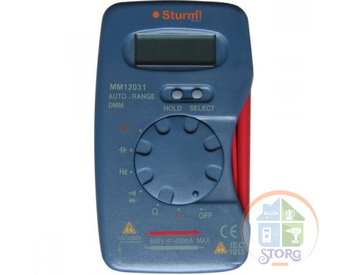 Мультиметр Sturm! MM12031, ЖК дисплей, АВТОДИАПАЗОН,4-500 В