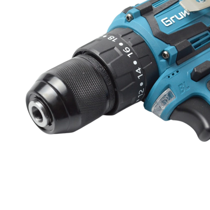 Дрель аккумуляторная ударная бесщеточная GROWER DBL-C1, 2-Li-ion аккум., медная обмотка,