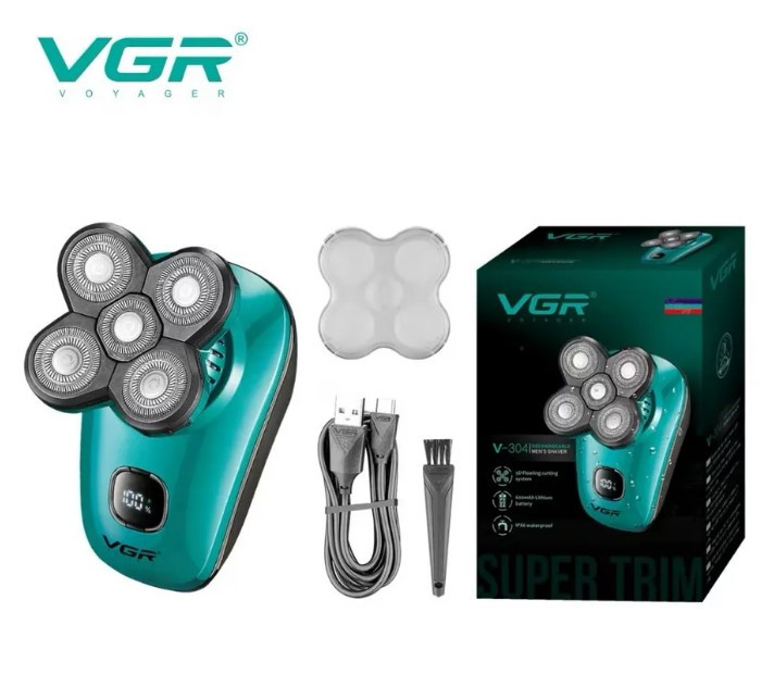 Электробритва VGR V-304 Professional Влажное,сухое бритье; АКБ 60мин, влагозащита IPX7