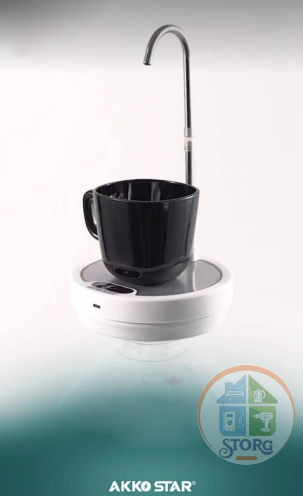 Беспроводная электрическая помпа для воды AKKOSTAR с подставкой 4W/800mAh 1.4л/мин