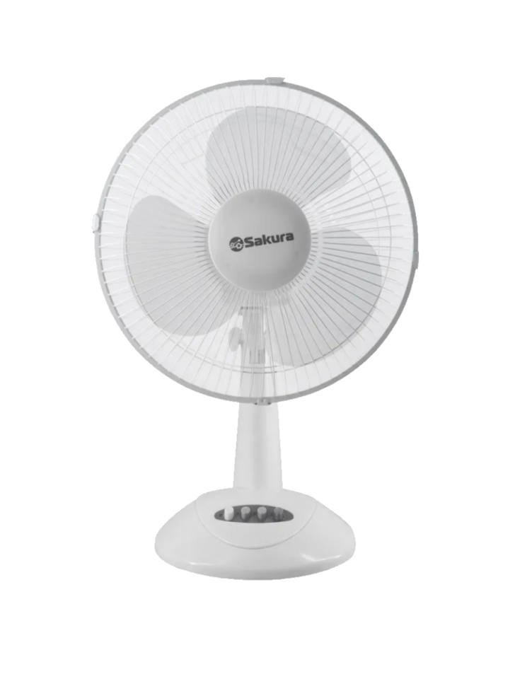 Вентилятор настольный SAKURA SA-14G бел/прозрач 1шт/кор (30 см,30 вт,90 гр поворот,3 режима работы