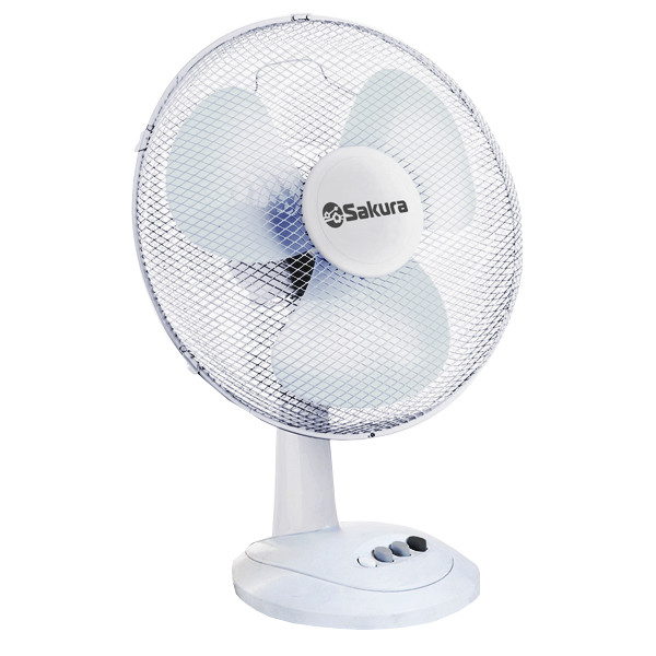 Вентилятор настольный SAKURA SA-14G бел/прозрач 1шт/кор (30 см,30 вт,90 гр поворот,3 режима работы