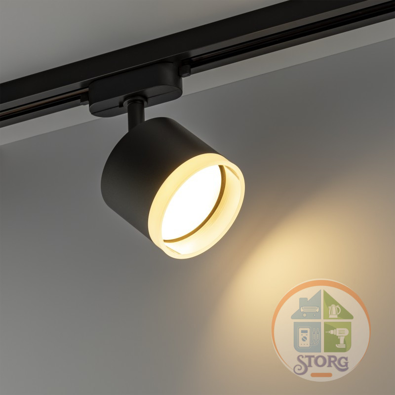 Трековый светильник светодиодный ARTLINE повор-й,85х70mm GX53 230В алюм/пласт 4м,черн 59862 0,Ritter