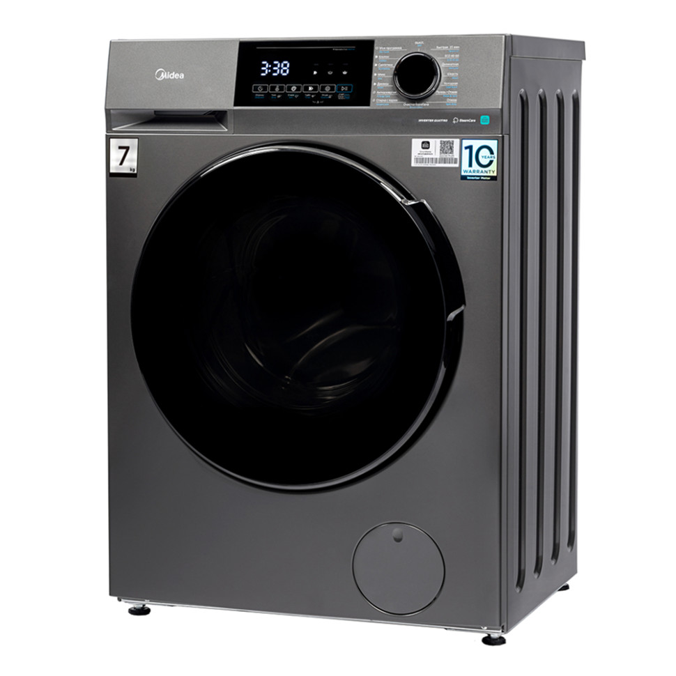 Стиральная машина MIDEA MFC3712BSW40/S Тёмное серебро, 7кг, 19 прог., инверт., пар, 85х59,5х40,5см Стиральная машина MIDEA MFC3712BSW40/S Тёмное серебро, 7кг, 19 прог., инверт., пар, 85х59,5х40,5см