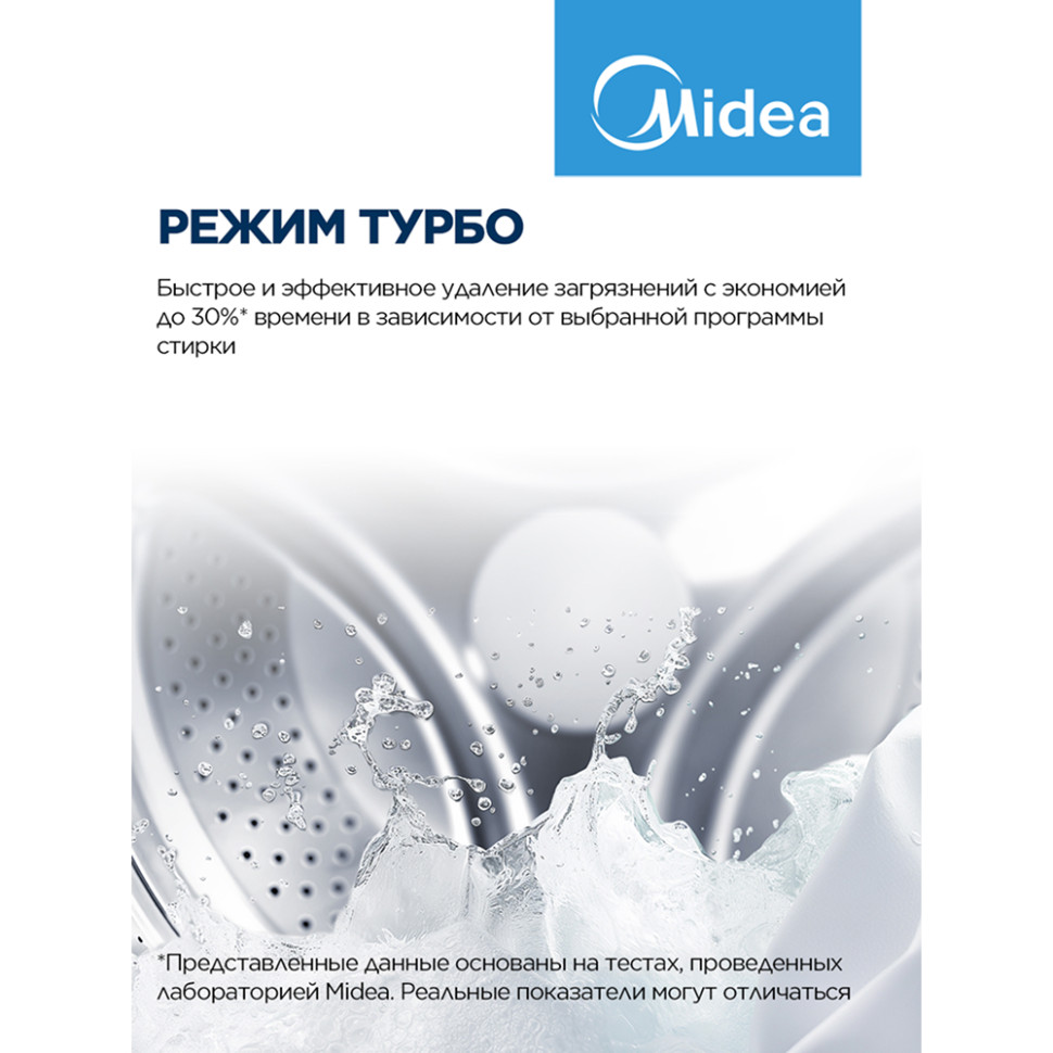Стиральная машина MIDEA MFC3712BSW40/S Тёмное серебро, 7кг, 19 прог., инверт., пар, 85х59,5х40,5см Стиральная машина MIDEA MFC3712BSW40/S Тёмное серебро, 7кг, 19 прог., инверт., пар, 85х59,5х40,5см