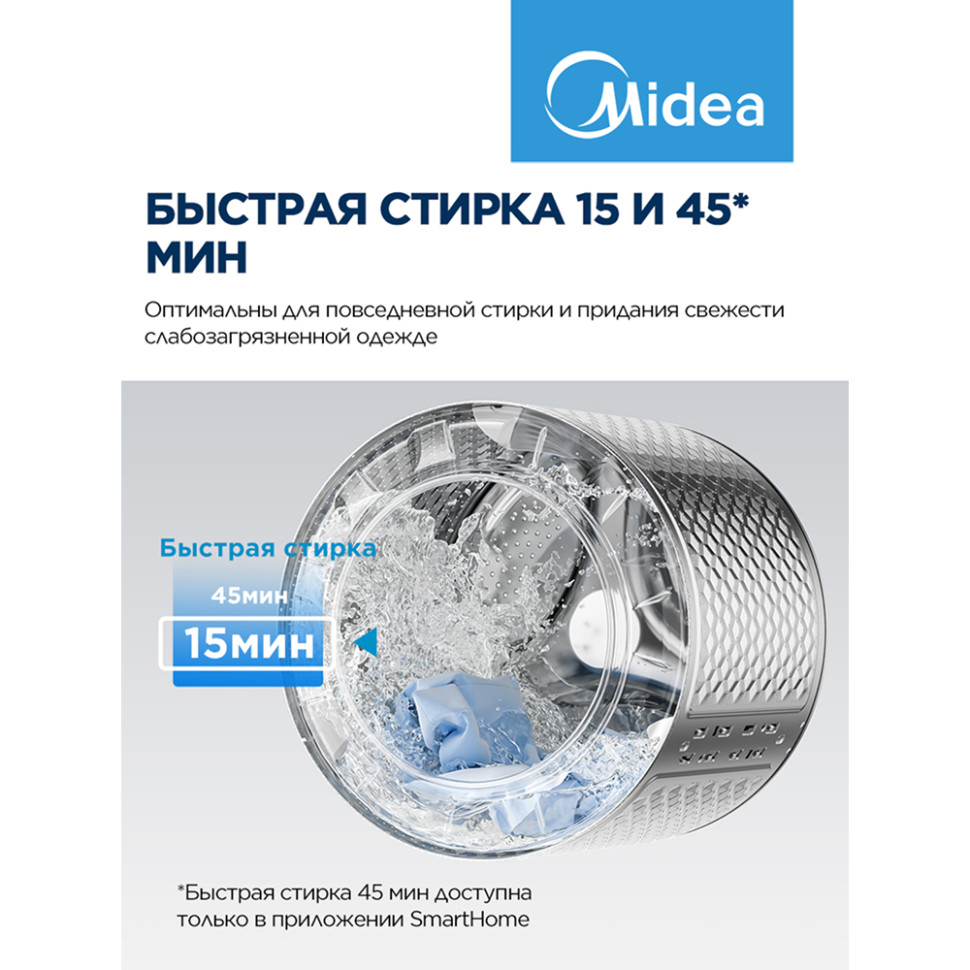 Стиральная машина MIDEA MFC3712BSW40/S Тёмное серебро, 7кг, 19 прог., инверт., пар, 85х59,5х40,5см Стиральная машина MIDEA MFC3712BSW40/S Тёмное серебро, 7кг, 19 прог., инверт., пар, 85х59,5х40,5см