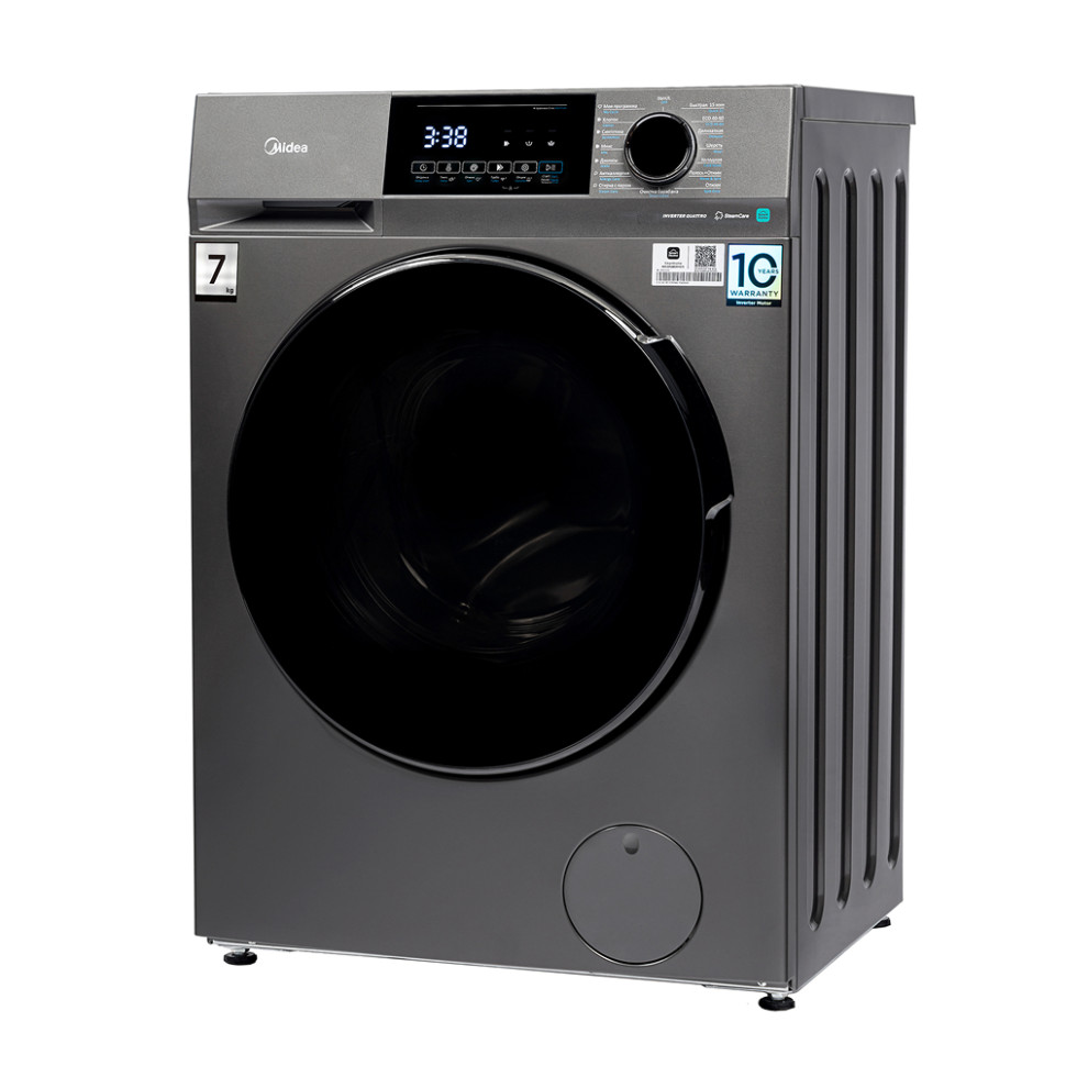 Стиральная машина MIDEA MFC3712BSW40/S Тёмное серебро, 7кг, 19 прог., инверт., пар, 85х59,5х40,5см Стиральная машина MIDEA MFC3712BSW40/S Тёмное серебро, 7кг, 19 прог., инверт., пар, 85х59,5х40,5см