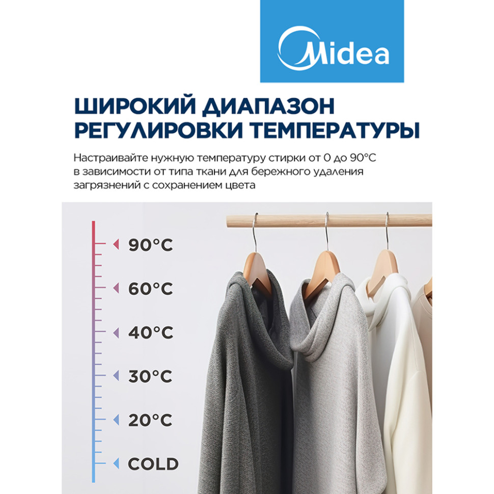 Стиральная машина MIDEA MFC3712BSW40/S Тёмное серебро, 7кг, 19 прог., инверт., пар, 85х59,5х40,5см Стиральная машина MIDEA MFC3712BSW40/S Тёмное серебро, 7кг, 19 прог., инверт., пар, 85х59,5х40,5см