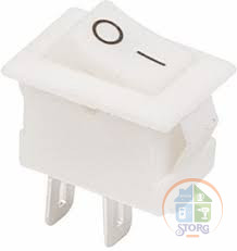 Выключатель клавишный 250V 3А (2с) ON-OFF белый  Micro  (RWB-101)  REXANT