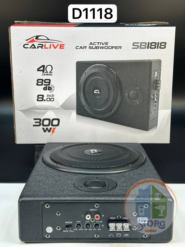 Автомобильный Активный Сабвуфер 10 inch CarLive SB1818 RMS 300W компактный