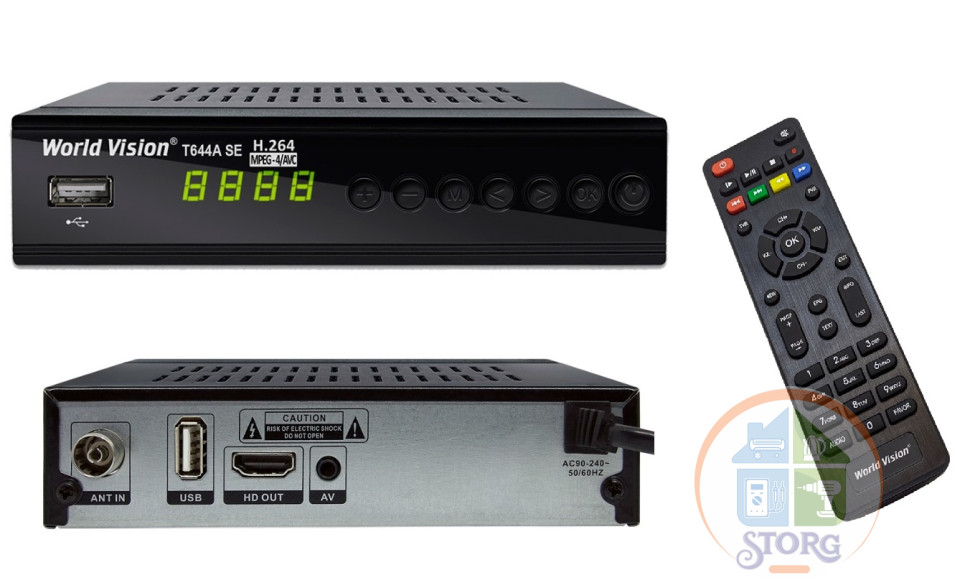 Цифровая приставка DVB-T2 World Vision T644A FM SE ( проц/GUOXIN GX6701, МЕТАЛЛ, кнопки, ДИСПЛЕЙ )