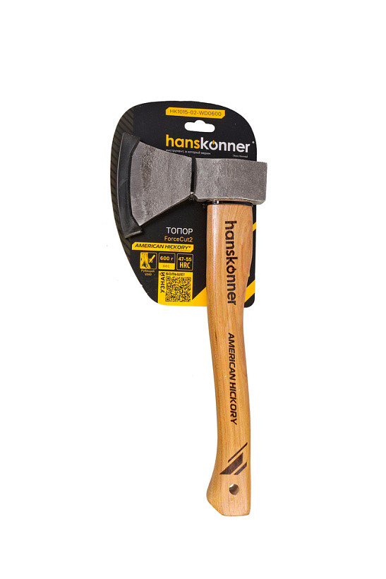 Топор деревянный Hanskonner HK1015-02-WD0600, 600г, рукоятка гикори 360мм