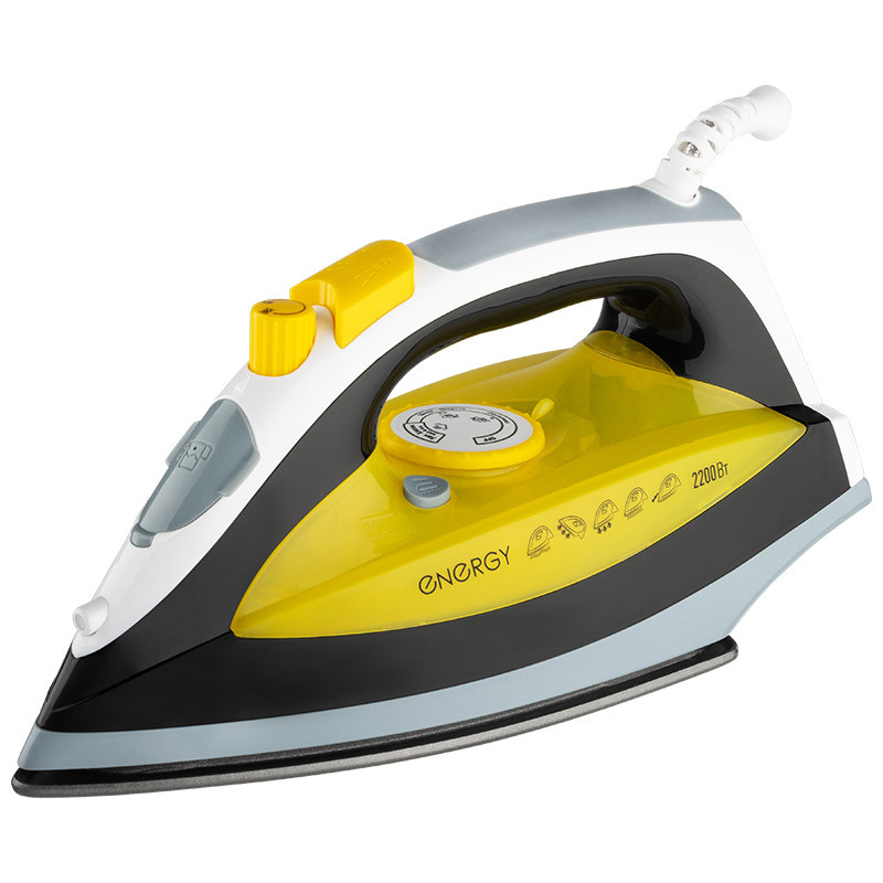 Утюг ENERGY EN-349 Желтый/Черный; 2200Вт; Тефлоновая подошва