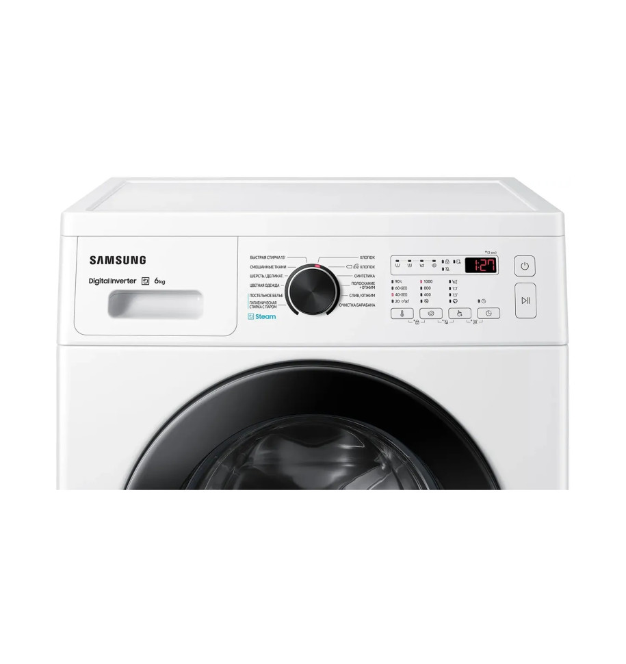 Стиральная машина Samsung WW60AG4S00CE/LD белая, загрузка фронтальная 6 кг, 1000 об/мин., класс: A