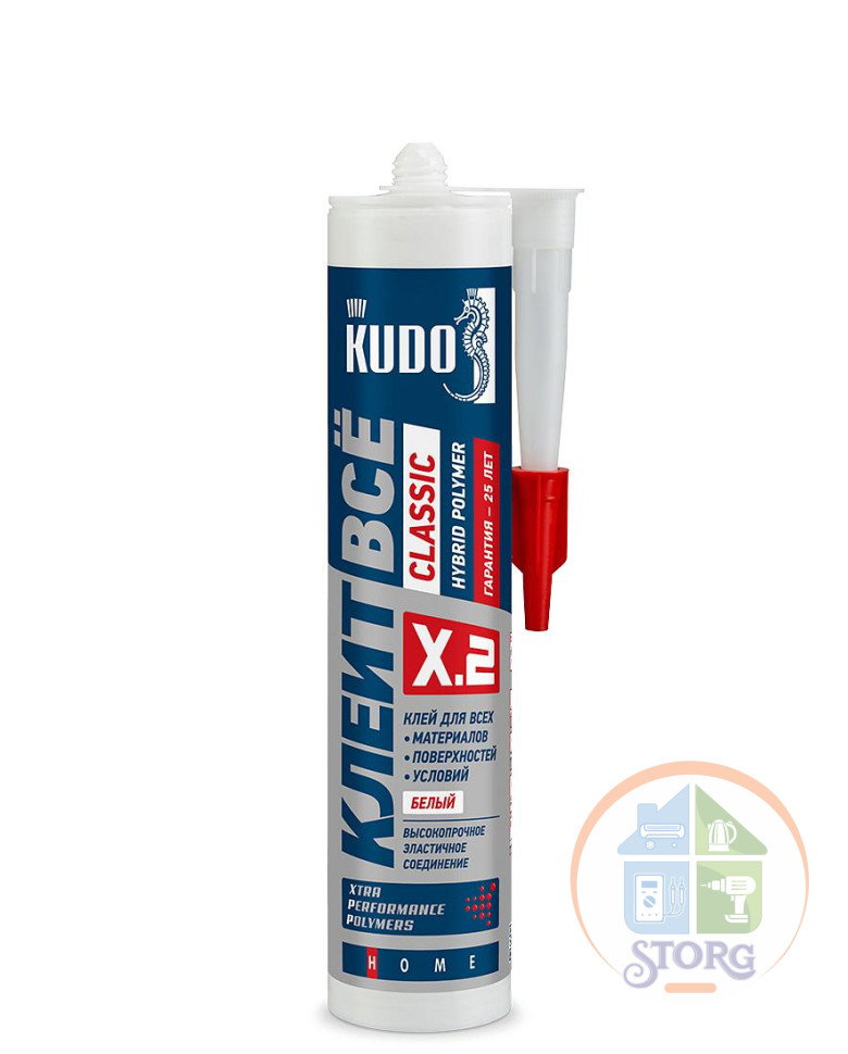 Клей KUDO Клеит Все CLASSIC на основе гибридных полимеров белый 280 мл KX-2W