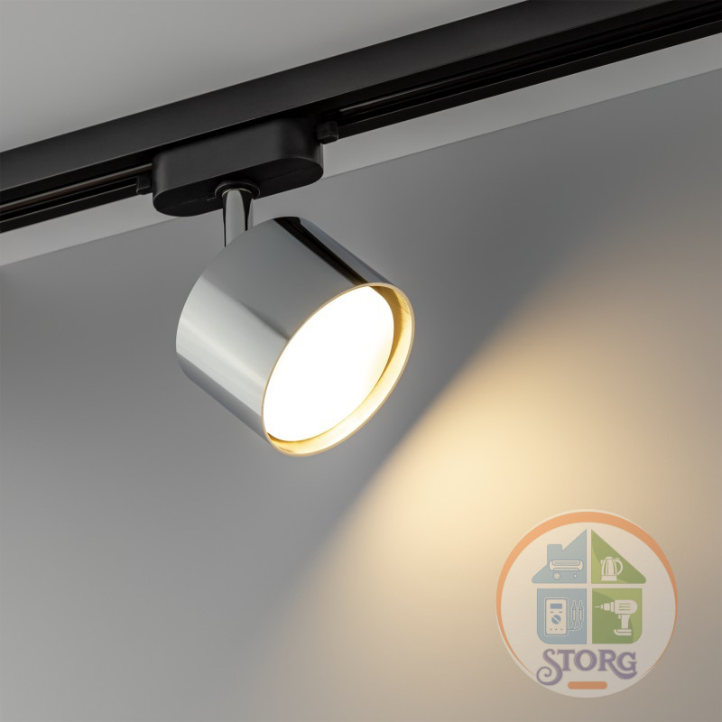 Трековый светильник светодиодный ARTLINE повор-й, 85x55mm, GX53, 230В, алюм, 4м, хром 59859 0 Ritter
