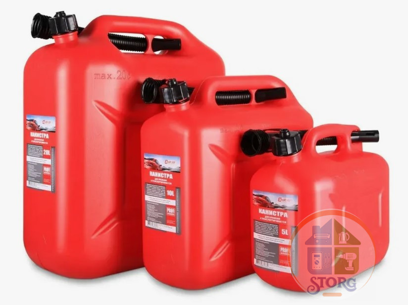 Канистра пластиковая для технических жидкостей, красная 20 л " 3TON" PROFI 55299