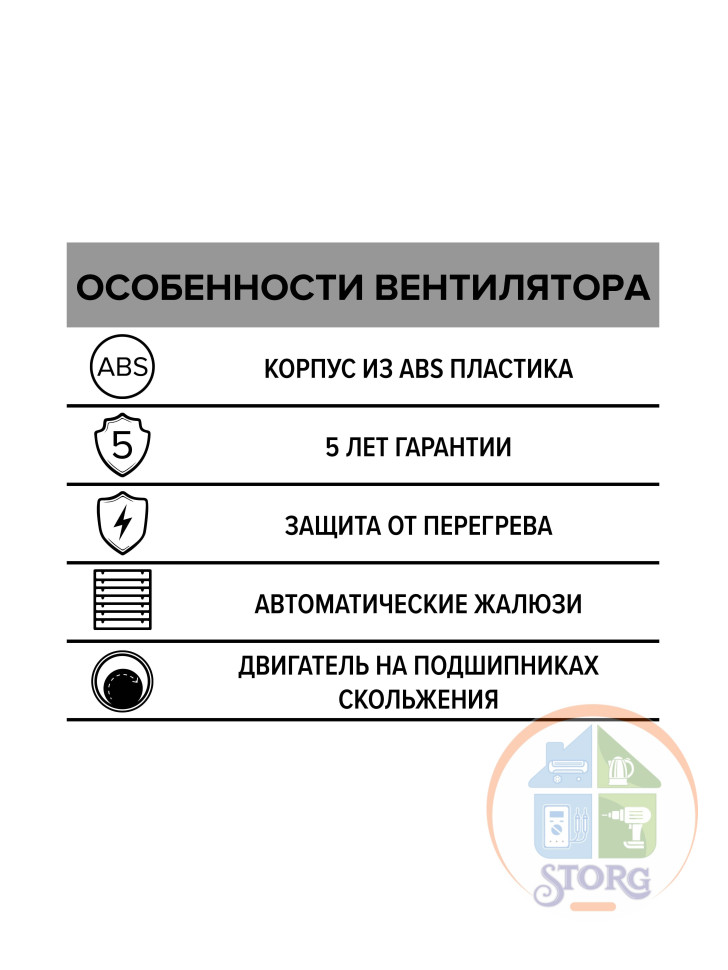 Вентилятор вытяжной EURO 5A осевой c антимоскитной сеткой D-125 с автоматич. жалюзи, 187.6х187.6мм