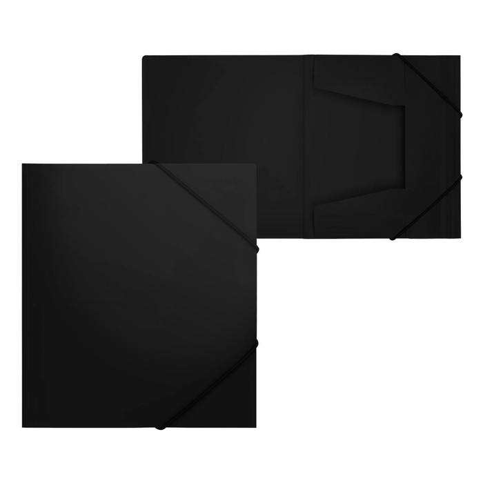 Папка на резинке А5 500 мкм 30мм Calligrata черная "песок" 9264577