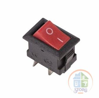 Выключатель клавишный 250V 3А (2с) ON-OFF красный Micro (RWB-101) REXANT