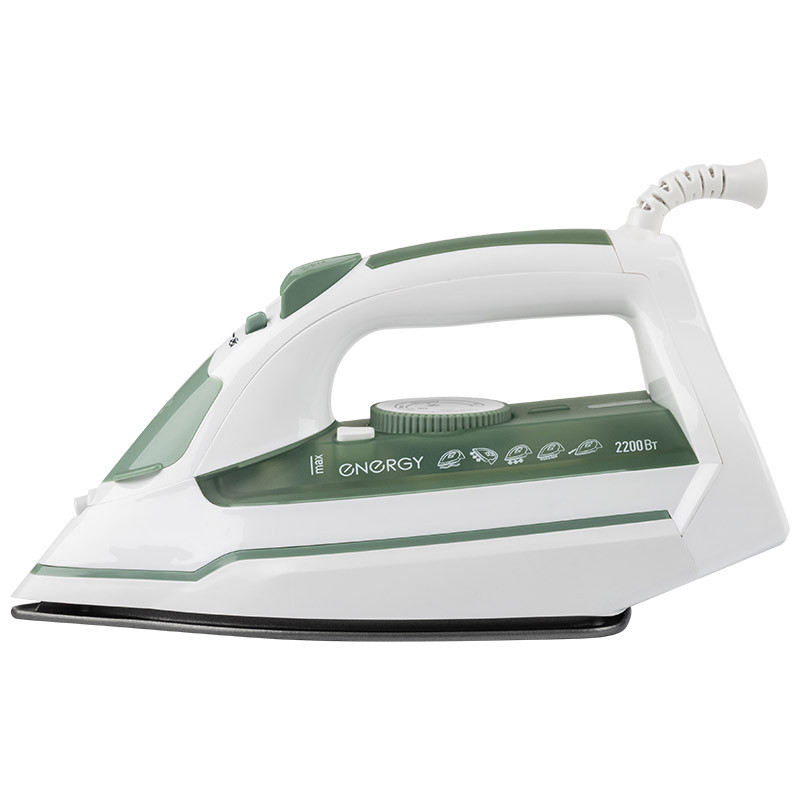 Утюг ENERGY EN-351 Белый/Зеленый; 2200Вт; Тефлоновая подошва
