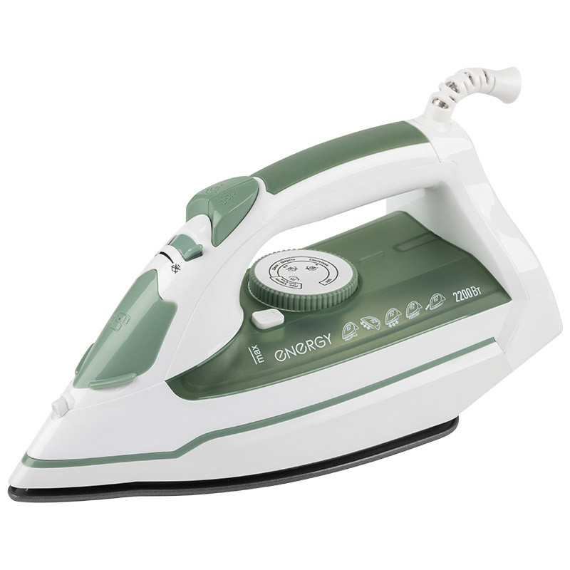 Утюг ENERGY EN-351 Белый/Зеленый; 2200Вт; Тефлоновая подошва