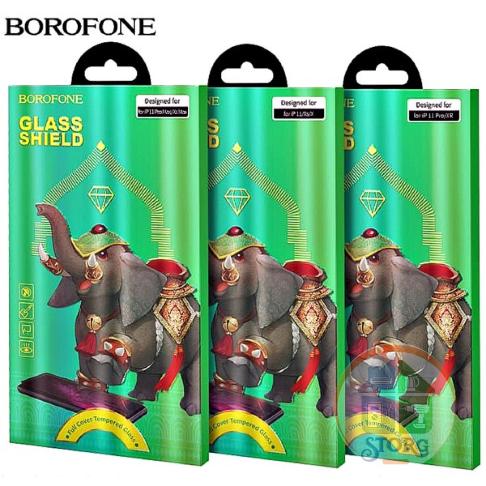 Стекло защитное BOROFONE Elephant series full screen silk tempered glass Samsung A20S (black)