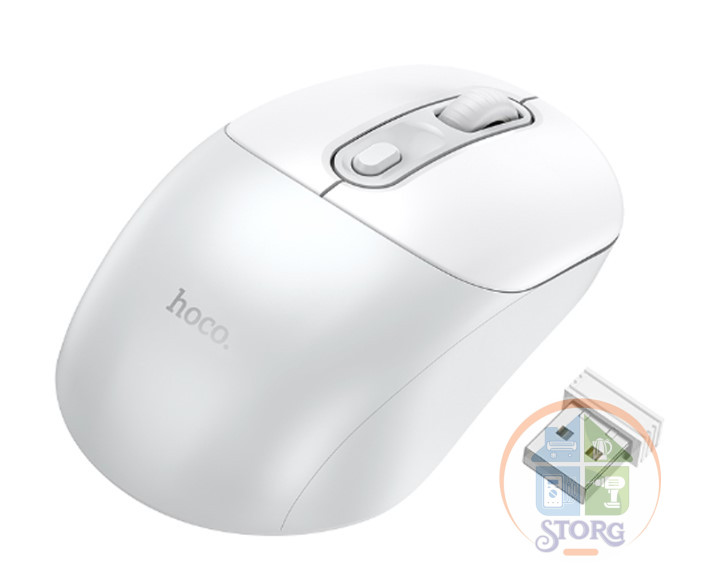 Мышь беспроводная HOCO GM28 2.4G business wireless mouse (бело-серый)