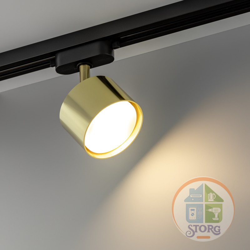 Трековый светильник светодиодный ARTLINE повор-й, 85x55mm, GX53, 230В,алюм 4м,золото 59860 6 Ritter