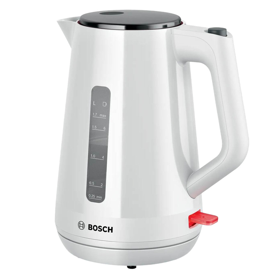 Чайник электрический Bosch TWK1M121 Белый, 1.7л, 2400Вт, скрытый нагревательный элемент, пластик