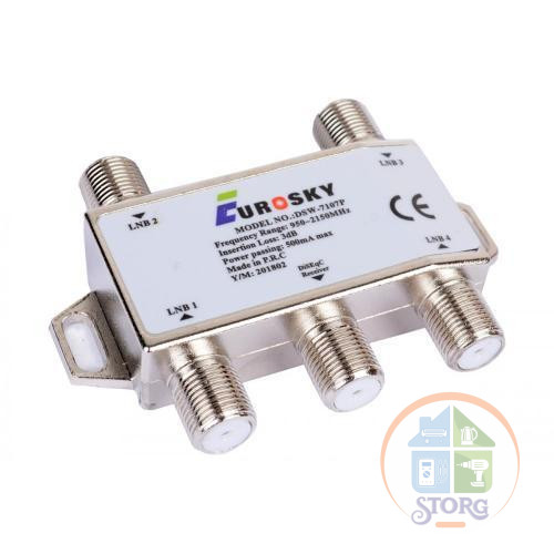 Коммутатор спутниковый DiSEqC 4х1 Eurosky DSW-7107P