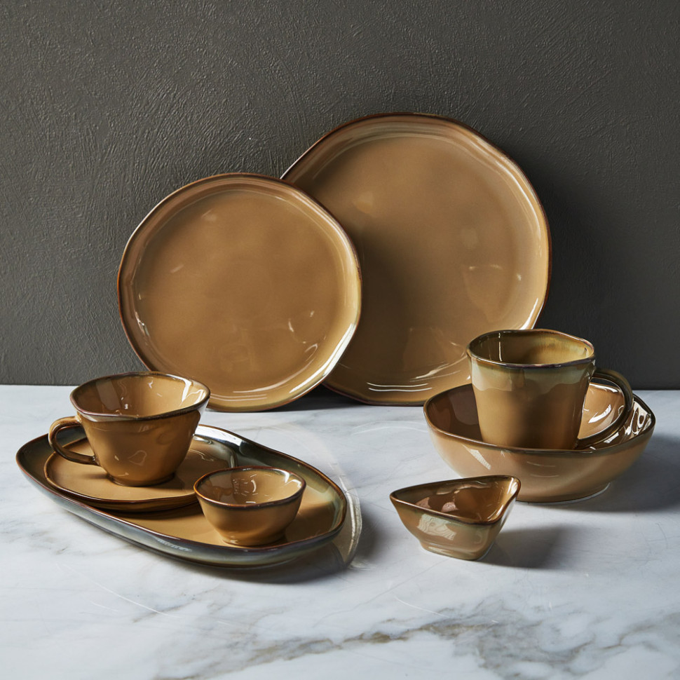 Блюдо овальное Ivlev Chef Органика, 36х26x3см, фарфор, бежевый