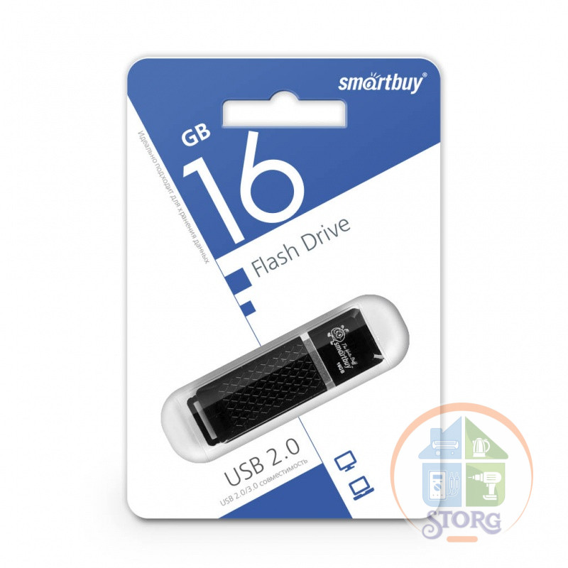 USB флэш-накопитель 16GB SmartBuy Quartz series черный USB2.0