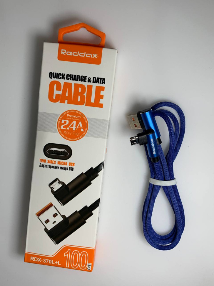 USB кабель Reddax RDX-370 L+L micro usb 1м обрезиненный (blue)