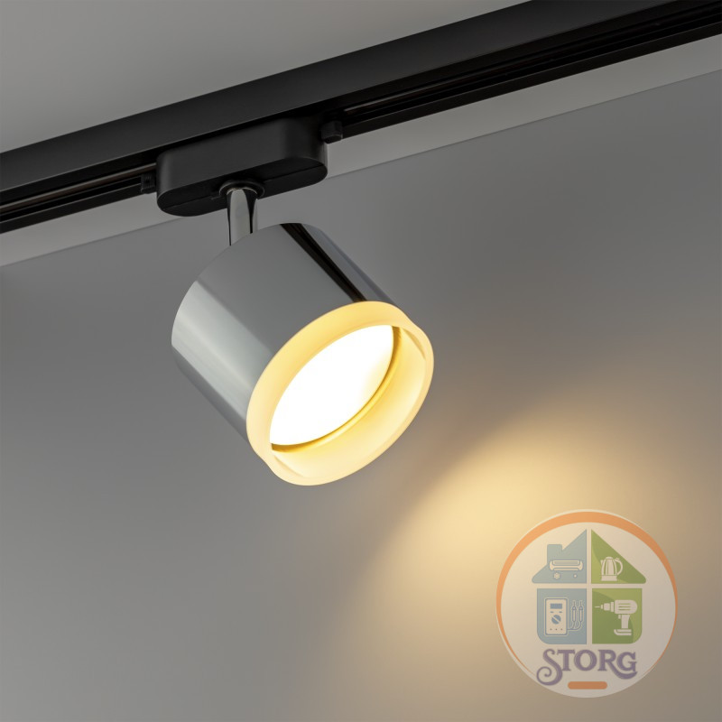 Трековый светильник светодиодный ARTLINE повор-й, 85х70mm, GX53, 230В, алюм/пласт, 4м, хром, 59863 7 Ritter