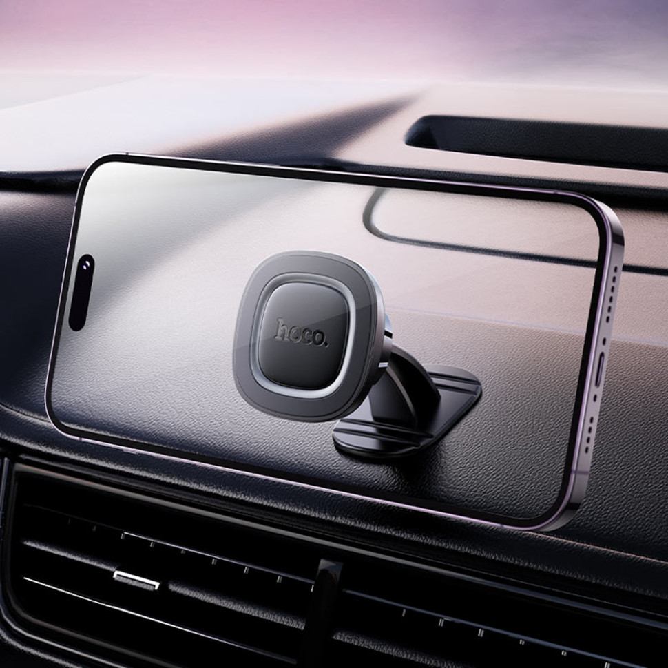 Автомобильный держатель HOCO H73 Crown magnetic car holder (center console) black metal gray
