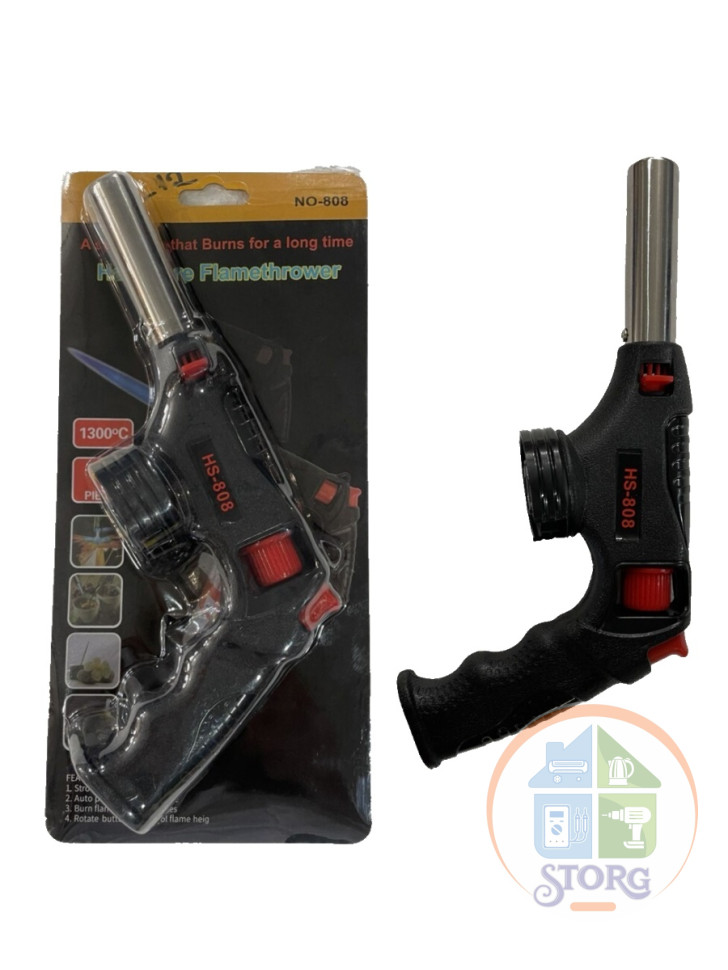 Газовая горелка с ручкой S-TORG H-12 N-808 (HS-808) (1300C, регул. пламении, регул. подачи, +поджег)