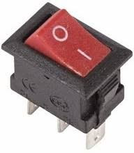 Выключатель клавишный 250V 3А (3с) ON-ON красный  Micro  (RWB-102)  REXANT