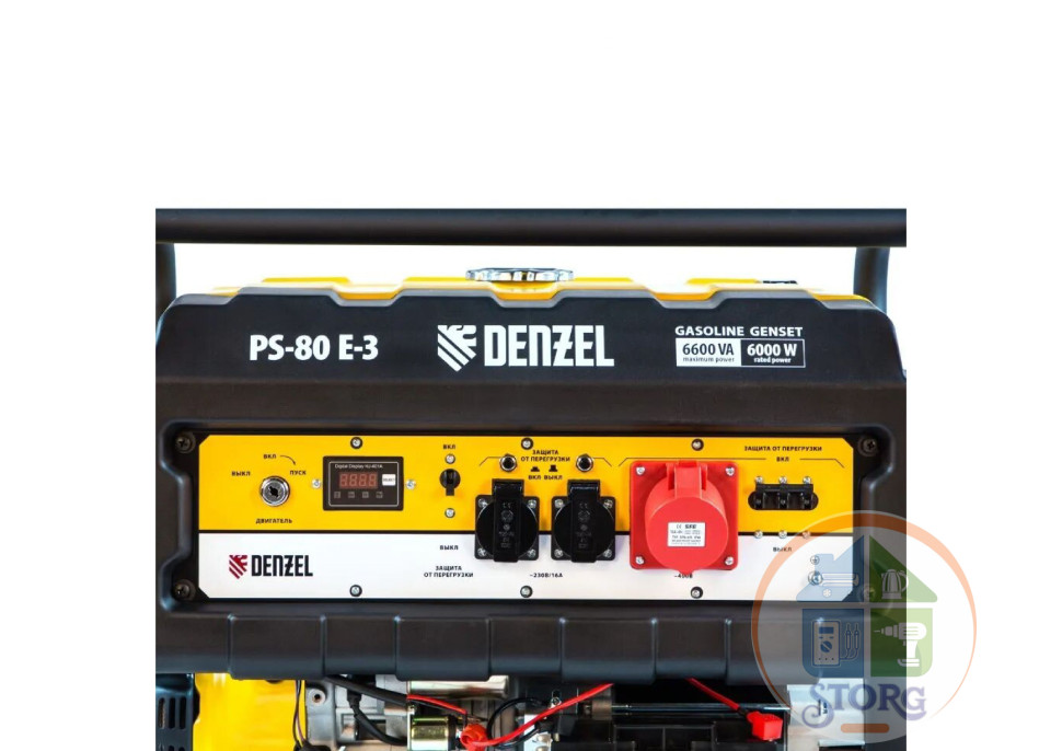 Генератор бензиновый ТРЕХФАЗНЫЙ Denzel PS 80 E-3, 6.6 кВт, 400 В, 25 л, электростартер