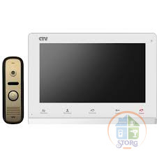 CTV-DP2100 BG CTV-DP2100 WG Комплект цветного видеодомофона  в одной коробке (антивандальная вызывная панель CTV-D1000HD и цветной монитор CTV 2100 монитор с экраном 10" разр 1024 х600, Hands free, встроенный детектор движения (назначаемый на канал), сенс