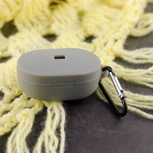 Чехол силиконовый с карабином для AirDods/AirDots 2 Gray (3)