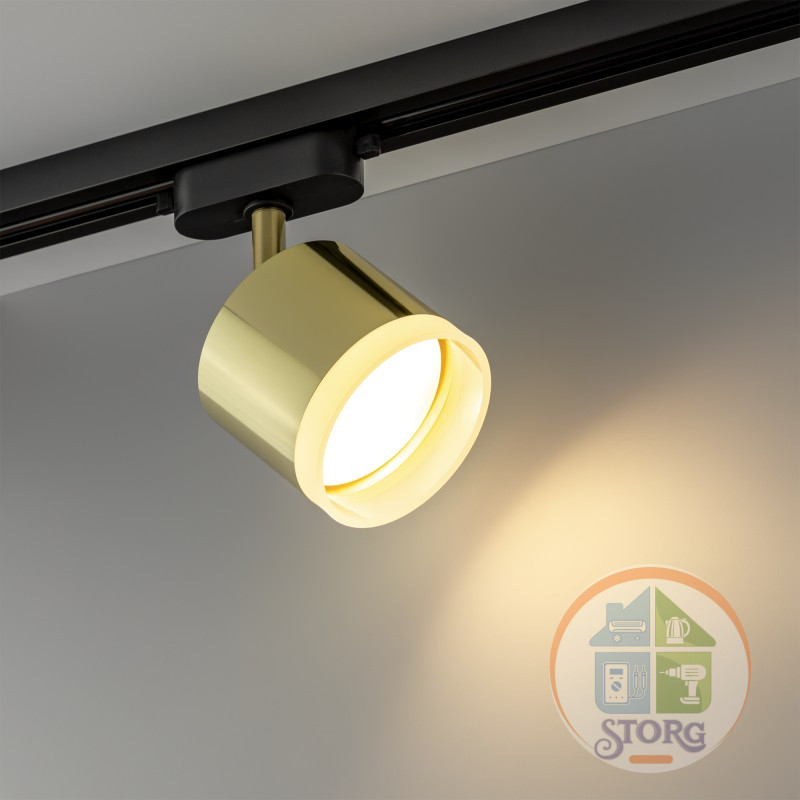 Трековый светильник светодиодный ARTLINE,повор-й,85х70mm,GX53,230В,алюм/пласт,4м,золото,59864 4 Ritter
