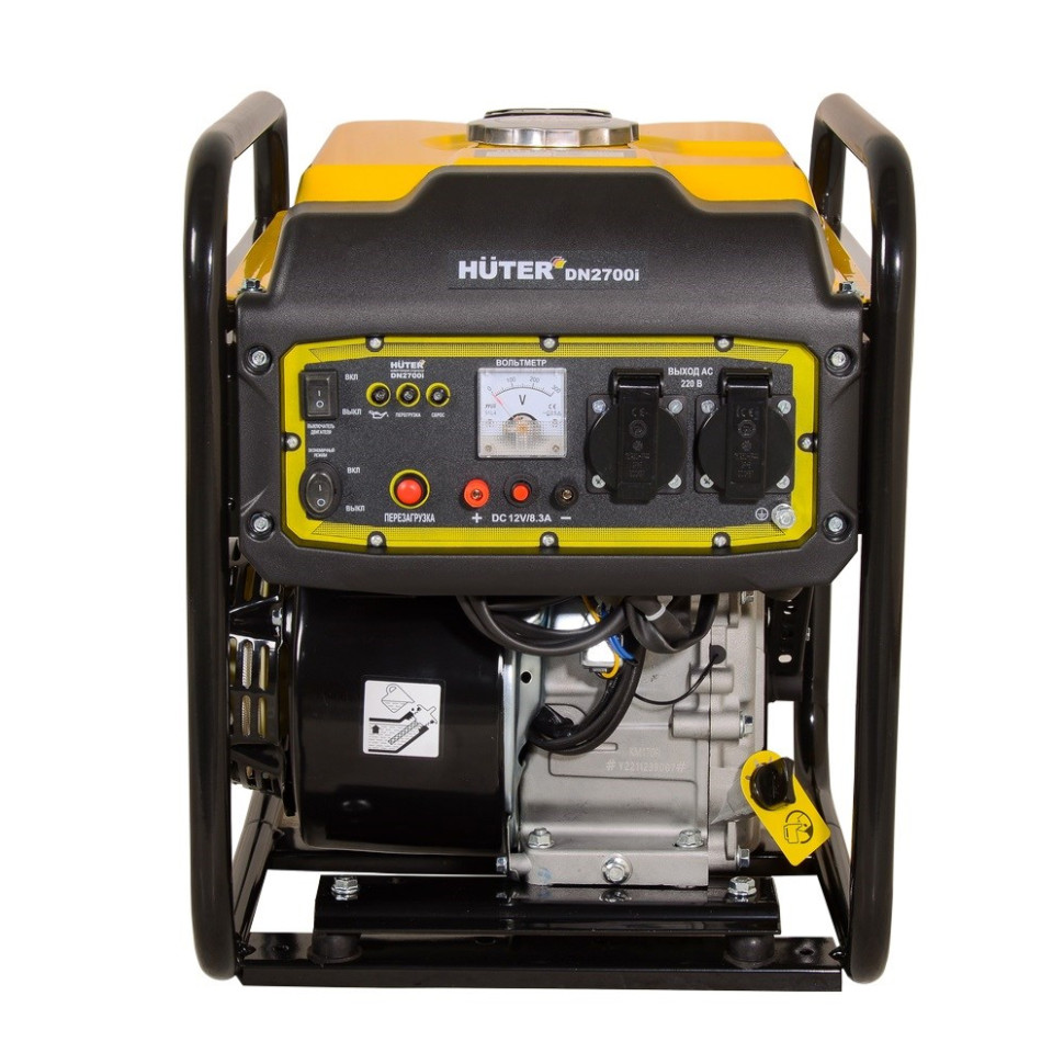 Генератор бензиновый инверторный Huter DN2700i (2.2/2.7кВт, 1фаза, 4такт., ручной, чист.син., ЭКО‑режим) Генератор бензиновый инверторный Huter DN2700i (2.2/2.7кВт, 1фаза, 4такт., ручной, чист.син., ЭКО‑режим)