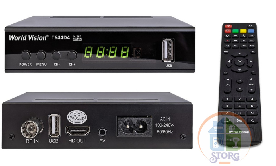 Цифровой ресивер T2 World Vision T644D4 FM (Металл, Дисплей, кнопки,2хUSB,IPTV, GUOXIN GX6705 )