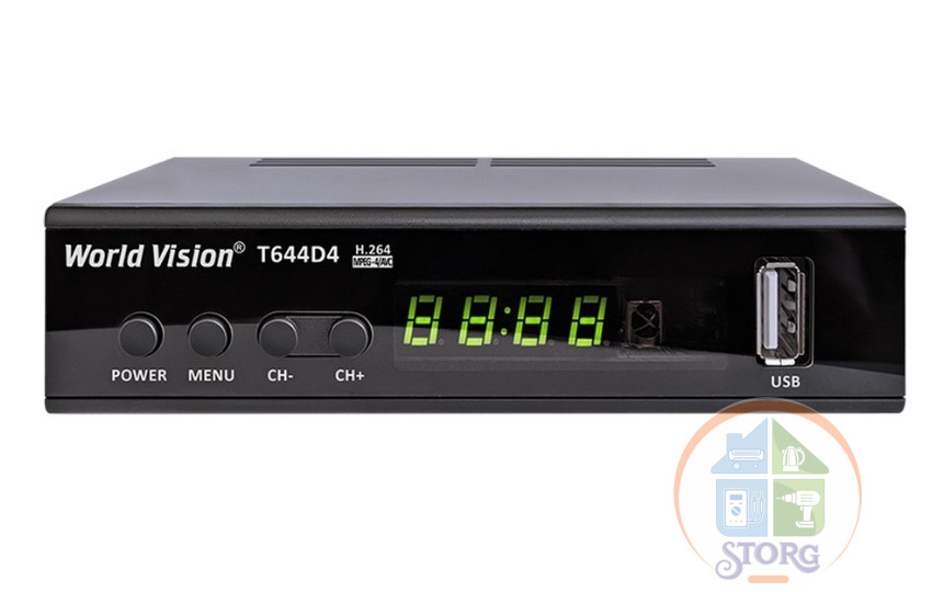 Цифровой ресивер T2 World Vision T644D4 FM (Металл, Дисплей, кнопки,2хUSB,IPTV, GUOXIN GX6705 )