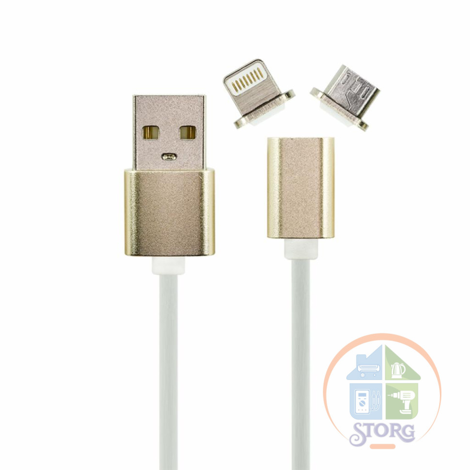Кабель MAGNETIC CABLE 2 in 1 , micro USB+iph5 (Магнитный кабель микро usb + iphone)